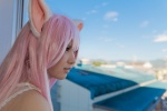 animal_ears cat_ears cosplay dress enacat_(white_version) enako original pink_hair twintails rating:Safe score:0 user:nil!
