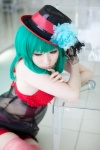 choker corset cosplay green_hair hat macross macross_frontier mai microphone ranka_lee shorts thighhighs rating:Safe score:0 user:pixymisa