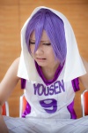 basketball_uniform cosplay crossplay kuroko_no_basuke mogeta murasakibara_atsushi purple_hair towel rating:Safe score:0 user:pixymisa