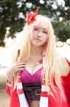 blue_eyes cleavage cosplay croptop flower hairband macross macross_frontier multi-colored_hair saiki shawl sheryl_nome rating:Safe score:0 user:pixymisa