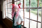 blouse cosplay hairbows mikado pink_hair pleated_skirt school_uniform shiki_(novel) shimizu_megumi skirt tie twintails rating:Safe score:3 user:xkaras