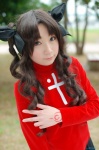 cosplay fate/series fate/stay_night hazuki_minami miniskirt skirt sweater tohsaka_rin turtleneck twintails rating:Safe score:0 user:nil!