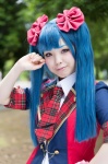 akb48 akb∞48 blouse blue_hair cosplay hairbows hazuki_riko pink_eyes tie tuxedo twintails watanabe_mayu_(cosplay) wristband rating:Safe score:0 user:pixymisa