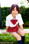 blouse kneesocks miyatsuka_kei pleated_skirt school_uniform skirt rating:Safe score:1 user:nil!