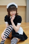 apron candyfruit cosplay dress hairband lili_a maid maid_uniform striped thighhighs zettai_ryouiki rating:Safe score:2 user:nil!