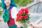 bishoujo_senshi_sailor_moon blouse bow cosplay flowers green_hair kaiou_michiru meri pleated_skirt school_uniform skirt rating:Safe score:0 user:pixymisa