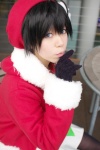 ahoge chouka cosplay gloves idolmaster kikuchi_makoto plaid santa_costume vest rating:Safe score:0 user:Log