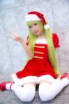 dress green_hair hair_clips santa_costume stocking_cap thighhighs yae_maiko zettai_ryouiki rating:Safe score:0 user:pixymisa