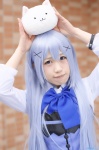 blouse blue_hair cosplay gochuumon_wa_usagi_desuka? hair_clips kafuu_chino meme_mamimu tippy_(gochuumon_wa_usagi_desuka?) vest rating:Safe score:0 user:nil!