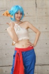 blouse blue_hair cosplay dragon_quest_x fins headband midriff sakiho trousers weddie rating:Safe score:0 user:pixymisa