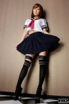 black_legwear garters pleated_skirt rq-star_730 sailor_uniform school_uniform shibahara_mai skirt skirt_lift thighhighs zettai_ryouiki rating:Safe score:0 user:nil!