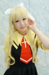 air blonde_hair blouse cosplay hairbow jumper kamio_misuzu merino_moko ponytail school_uniform tie rating:Safe score:0 user:nil!