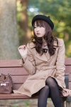 black_legwear blouse coat handbag hat hiokichi pantyhose ribbon_tie rating:Safe score:2 user:pixymisa