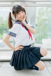 cosplay idolmaster imai_kana kneesocks pleated_skirt sailor_uniform scarf school_uniform shino_kei skirt twintails rating:Safe score:1 user:pixymisa