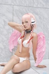 bikini collar cosplay ikaros nakko nitro_super_sonic pink_hair sora_no_otoshimono swimsuit wings rating:Safe score:2 user:nil!