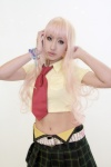 ayashiro_ema blonde_hair cosplay macross macross_frontier sheryl_nome skirt rating:Safe score:1 user:Log