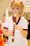 blonde_hair cosplay marui_mitsuba mitsudomoe recorder reu tshirt twintails rating:Safe score:0 user:pixymisa
