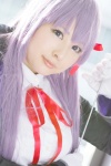 aji bb_(fate/extra_ccc) blouse cosplay fate/extra_ccc fate/series gloves hair_ribbons overcoat purple_hair ribbon_tie twintails rating:Safe score:0 user:pixymisa