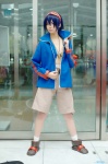 aka_(morimori) blue_hair cosplay crossplay goggles jacket sarashi shorts simon tengen_toppa_gurren-lagann rating:Safe score:0 user:nil!