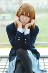 blazer blouse cosplay hair_clips hirasawa_yui k-on! pantyhose pleated_skirt rinami school_uniform skirt rating:Safe score:1 user:nil!