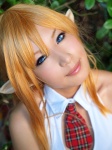 blonde_hair cosplay croptop elf_ears katayama_akira school_uniform tiffania_westwood zero_no_tsukaima rating:Safe score:0 user:nil!