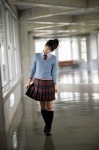 blouse hello_project_digital_books_55 kneesocks pleated_skirt ponytail school_uniform skirt skirt_lift suzuki_airi sweater rating:Safe score:1 user:nil!