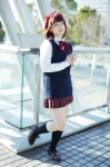 amami_haruka blouse cosplay hair_ribbons hana_(iii) idolmaster kneesocks pleated_skirt ribbon_tie skirt sweater rating:Safe score:0 user:pixymisa