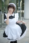 apron black_legwear cosplay dress dress_lift hairband idolmaster kikuchi_makoto maid maid_uniform maropapi thighhighs rating:Safe score:1 user:nil!