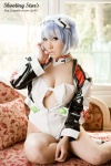 ayanami_rei blue_hair cleavage cosplay hairband jacket neon_genesis_evangelion one-piece_swimsuit saku swimsuit white_end_type_zero rating:Safe score:0 user:nil!