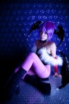 akumania bodysuit boots cosplay detached_sleeves head_wings lilith_aensland pantyhose purple_hair vampire_(game) wings rating:Safe score:1 user:nil!