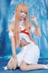 asuna_(sao) cosplay elf_ears halter_top nakko orange_hair skirt sword_art_online rating:Safe score:0 user:nil!