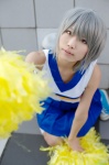 cheerleader_uniform cosplay ibara kneesocks nagato_yuki pleated_skirt pom_poms silver_hair skirt suzumiya_haruhi_no_yuuutsu tank_top rating:Safe score:0 user:nil!