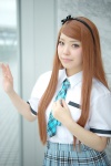 blouse cosplay hairband hazuki_riko idolmaster minase_iori pleated_skirt school_uniform skirt tie rating:Safe score:0 user:nil!