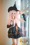choker cosplay detached_sleeves dress dust lollipop original pink_hair twintails witch_hat rating:Safe score:0 user:nil!