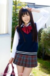 blouse bookbag kuyuu_akane pleated_skirt school_uniform skirt sweater_vest rating:Safe score:0 user:nil!