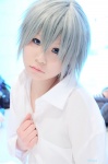 akira_(togianu) bottomless cosplay dress_shirt silver_hair togainu_no_chi touta_miya rating:Safe score:1 user:nil!