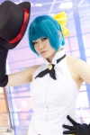 blue_hair cosplay crossover_tie elbow_gloves gloves hairbow katanaka_shiina kazuki_mai magical_emi mahou_no_star_magical_emi sleeveless_blouse top_hat rating:Safe score:0 user:pixymisa