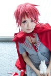 cape cosplay pleated_skirt plushie red_hair ruiko saki_kano school_uniform skirt zone-00 rating:Safe score:0 user:pixymisa