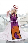 blonde_hair cosplay dress fan hat sacchi touhou yakumo_yukari rating:Safe score:0 user:nil!