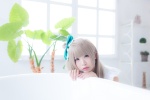 bathroom bathtub blonde_hair cosplay dress hairbow itsuki_akira kotori_taso love_live!_school_idol_project minami_kotori rating:Safe score:1 user:nil!