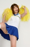cheerleader_uniform cosplay hairband hair_ribbons higurashi_rin kneesocks panties pleated_skirt pom_poms skirt suzumiya_haruhi suzumiya_haruhi_no_yuuutsu tank_top rating:Safe score:0 user:nil!