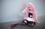 cosplay dress megurine_luka pink_hair tagme_song thighhighs tiara vocaloid yuito zettai_ryouiki rating:Safe score:4 user:nil!