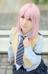 blouse cosplay harukanaru_toki_no_naka_de harukanaru_toki_no_naka_de_5 hasume_yuki mumu pink_hair pleated_skirt school_uniform skirt tie vest rating:Safe score:0 user:nil!