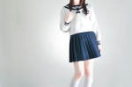 blouse cosplay katou_mari kneesocks original pleated_skirt sailor_uniform scarf school_uniform skirt rating:Safe score:1 user:nil!