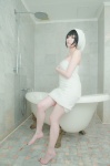 barefoot bathroom bathtub celestia_ludenberck cosplay danganronpa kirigiri_to_celestia_san_danganronpa lechat towel rating:Safe score:3 user:nil!