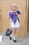 cosplay fuyuumi_ai okayu_(ii) ore_no_kanojo_to_osananajimi_ga_shuraba_sugiru pantyhose pink_hair pleated_skirt sailor_uniform school_uniform sheer_legwear skirt socks rating:Safe score:1 user:nil!