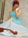 cosplay gloves gown hair_flower hino_kahoko kiniro_no_corda moeka red_hair violin rating:Safe score:0 user:nil!