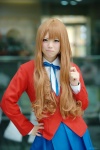 aisaka_taiga blazer blonde_hair blouse cosplay harumiya_yun pleated_skirt ribbon_tie skirt toradora! rating:Safe score:0 user:pixymisa