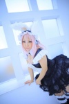 animal_ears black_legwear bunny_ears cleavage cosplay dress garter_belt headphones nitro_super_sonic pink_hair saku super_soniko thighhighs zettai_ryouiki rating:Safe score:0 user:nil!