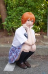 blouse cosplay hoshizora_rin kneesocks love_live!_school_idol_project orange_hair panties pleated_skirt rinami school_uniform skirt rating:Safe score:0 user:nil!